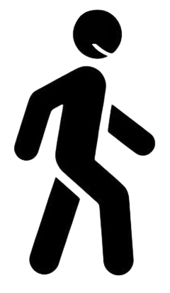 silhouette marcheur avec le sourire